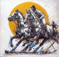 Rashid Ali, 24 x 24 Inch, Acrylic On Canvas, Horse Painting, AC-RA-043
